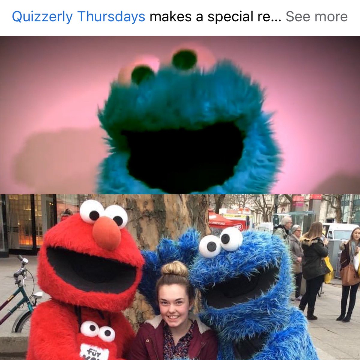 Sprinkleofamy__'s tweet photo. @hirekieran held a cookie quiz for work today, had to join in for my love of Sesame Street, well done everyone 🤣 #throwback https://t.co/M9EejQpXCL