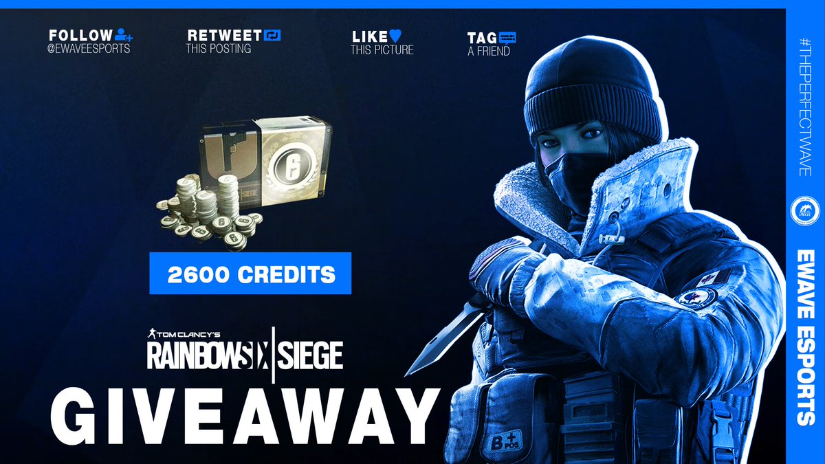 ewaveesports's tweet photo. Es gibt wieder ein #Giveaway für unsere Rainbow Six Fans😉  Holt euch die 2600 Credits👈, indem Ihr Folgendes tut:

❤️FOLLOW @ewaveesports
🔄RETWEET this post
👍LIKE this post
💬TAG 2 friend

Das Giveaway endet am 28. März um 21.30 Uhr MESZ!

Join us - #THEPERFECTWAVE 💙👈 https://t.co/mXaCzsxuJJ