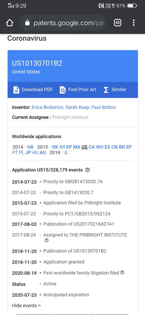 manjitsharmaa's tweet image. corona virus was patented on 2015-2018. It was all planned #BillGatesBioTerrorist #gobackbillgates #billgatesgoback #FarmLaws_DeathWarrant #FarmersProtest #NoVoteToBJP