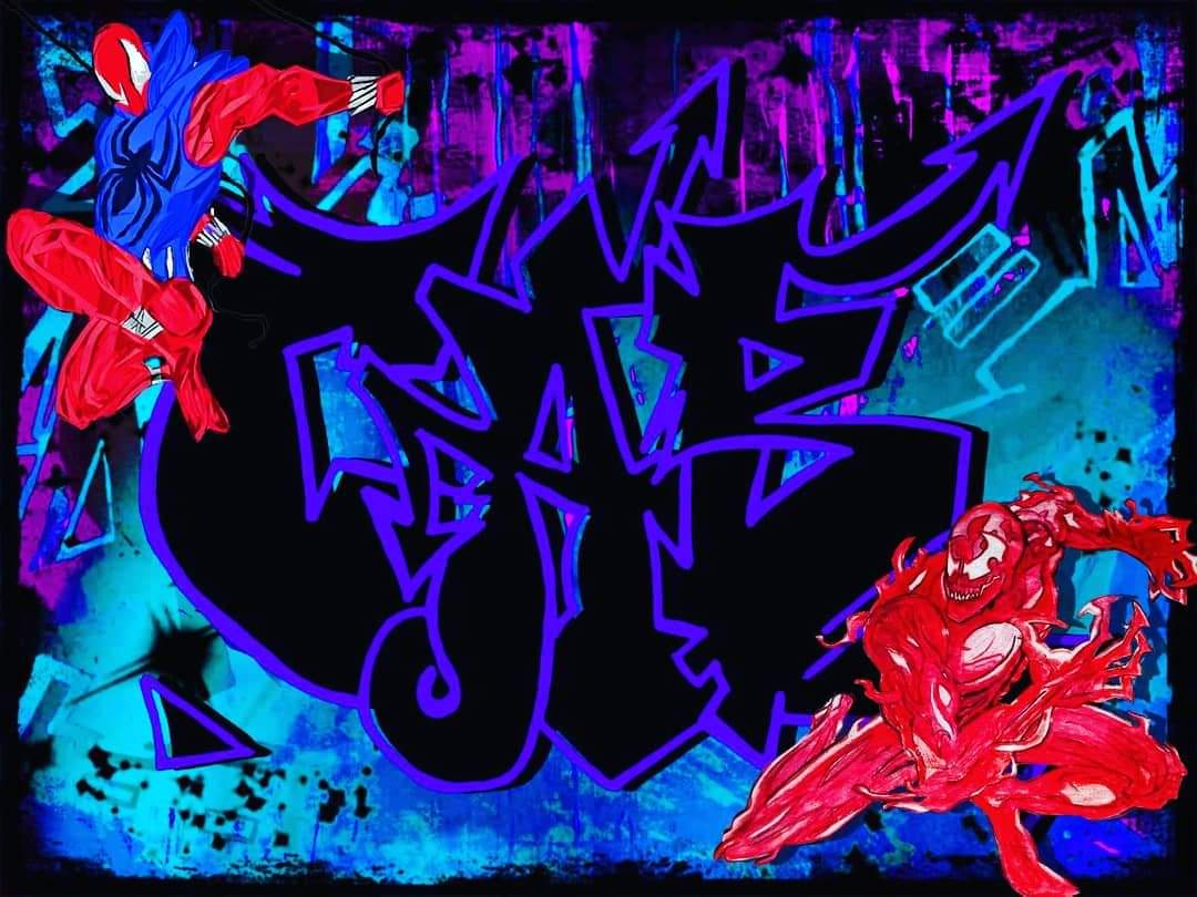 CABVASQUEZ's tweet photo. #Carnage #Venom #Spiderman #ScarletSpider #ChiefedAtBirth  #popart  #streetculture  #throwz #graff #graffiti #urbancontemporaryart #contemporaryartist #modernart #mixedmedia #mixedmediaart #mixedmediaartist #urbanart  #nj #jerseycity #dirtyjerz #cabvasquez @pheltzcomics https://t.co/ZhUTUsPJ1J