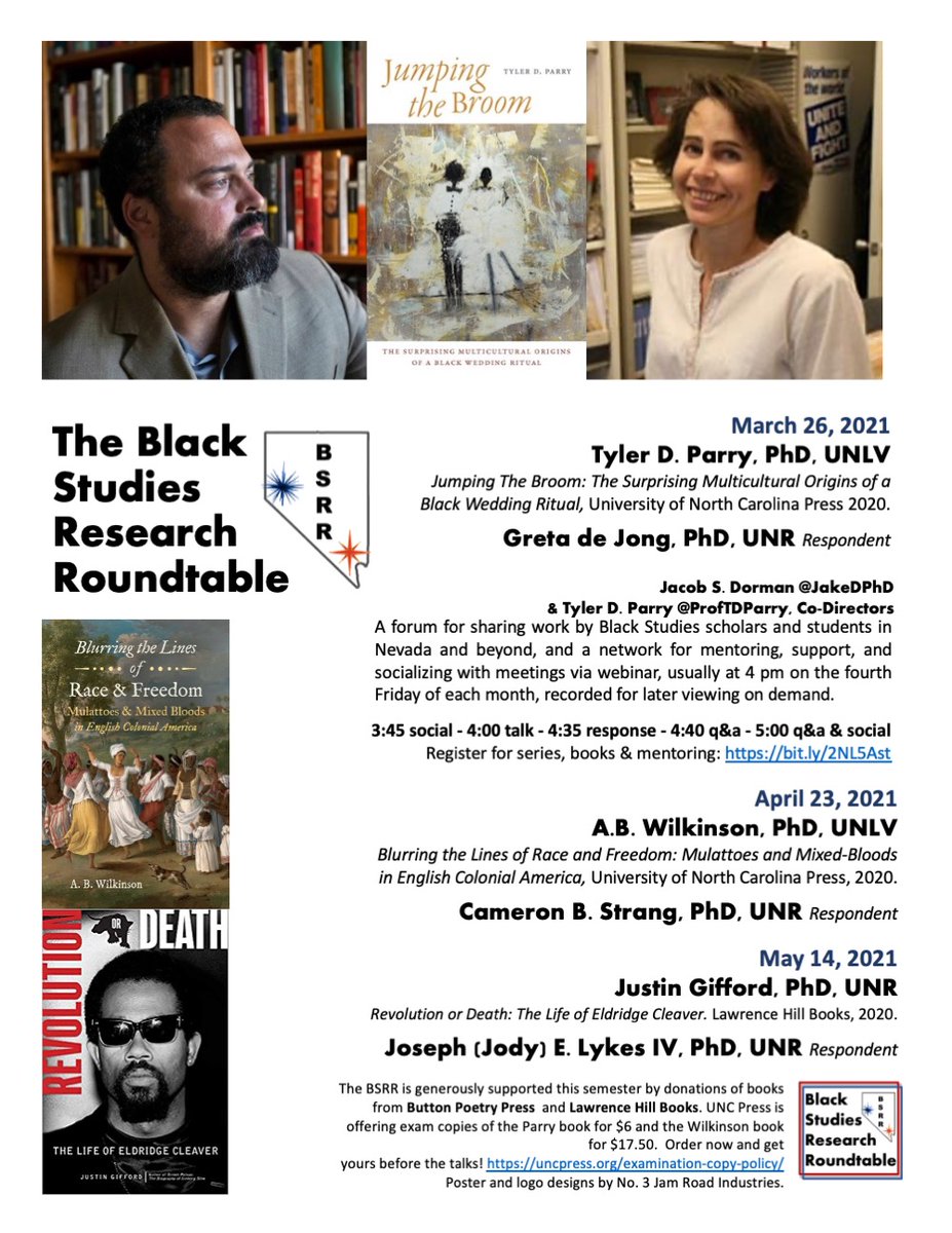 JakeDphD's tweet photo. The second meeting of the Black Studies Research Roundtable meets tomorrow, Friday at 4 pm Pacific time featuring new work by Tyler D. Parry, @ProfTDParry  To register, and for free books and optional mentoring visit: #https://bit.ly/2NL5Ast.  . https://t.co/5bTLXwxqAp