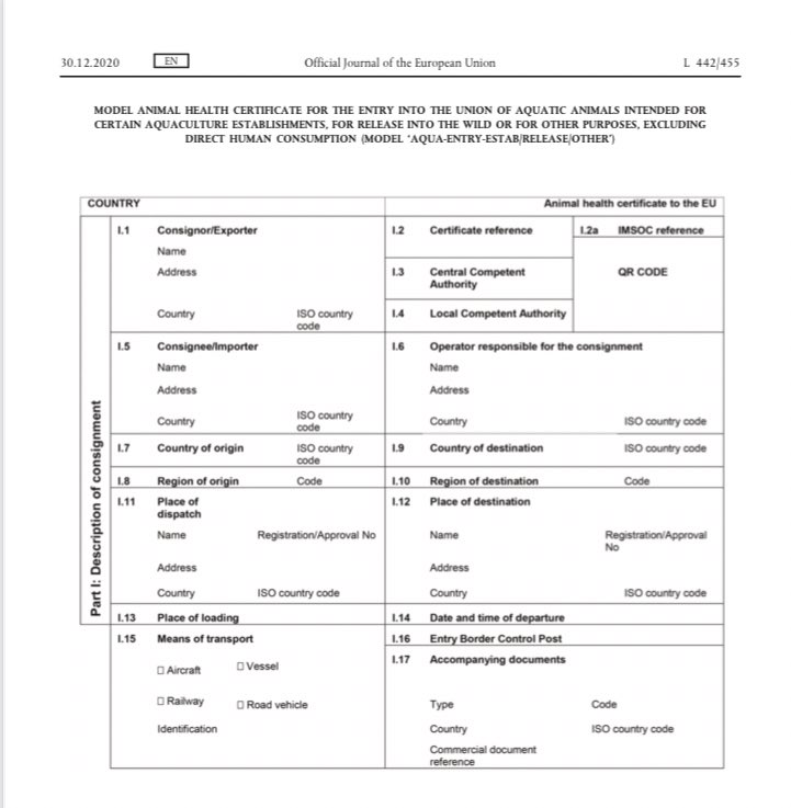 . @DefraGovUK has produced the EU Health Certificate, due to take effect from 21 April, which they say should allow the export of unpurified wild bivalve mussels from Class B waters into the EU.