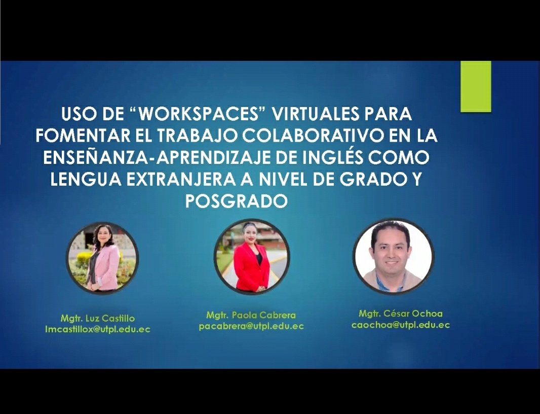 pacabrera1's tweet photo. Innovation in EFL teaching and learning  #UTPLfuturo #collaboration @utpl @caesar1103 @lmcastillox https://t.co/SCzBIeVcIM