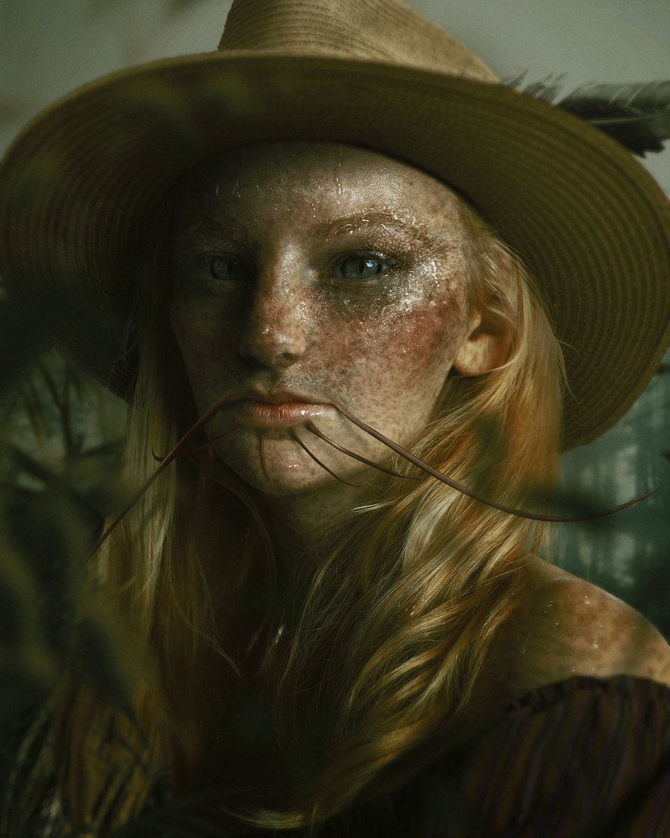 Who is she? 

Another favorite creature collab with photographer Teddy Oldenbourg &amp; model Iris Farnum. #digitalart #characterdesign #fantasyart #creaturedesign #photoshop