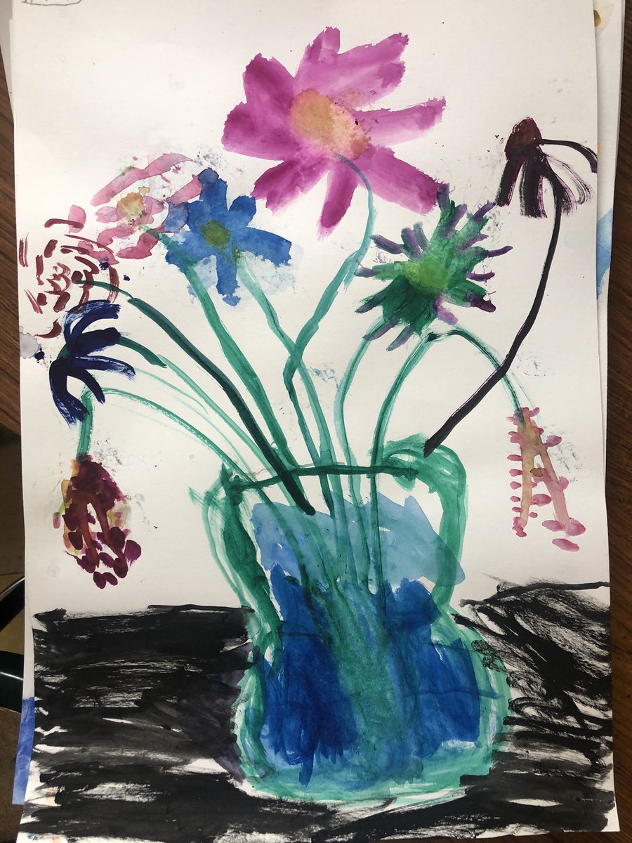 TheresaFontana's tweet photo. These #firstgade #flowers sure do brighten this dreary day! 🌸 https://t.co/ElQEs6UtyZ  #bouquetpaiting https://t.co/wXt84niFzs