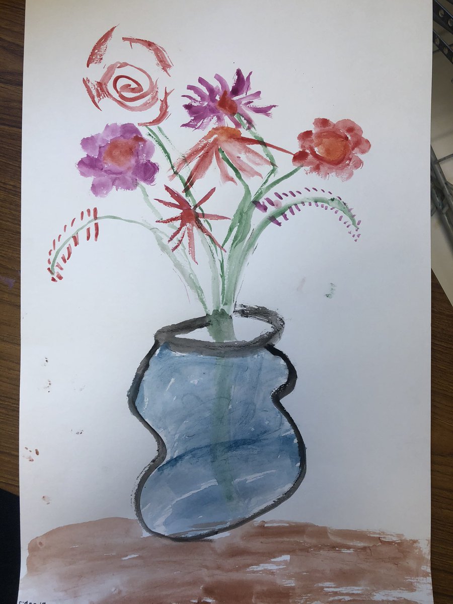 TheresaFontana's tweet photo. These #firstgade #flowers sure do brighten this dreary day! 🌸 https://t.co/ElQEs6UtyZ  #bouquetpaiting https://t.co/wXt84niFzs