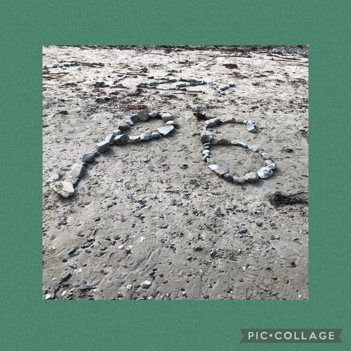 bps_p6's tweet photo. More ‘beach school’ art with P6. Can you work out the childrens’ names made without using their fingers or a stick but with beach junk. @BallywalterPS @beachschoolsuk #beachart #p6rocks https://t.co/jjbAFk84FD