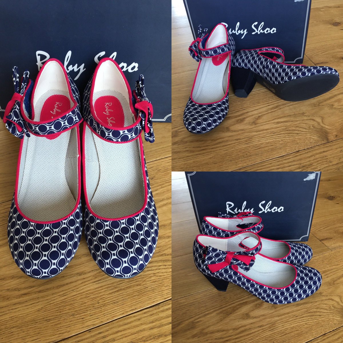 Brand new in box Piper in navy/fuchsia. Size 7. £35. £3.50 UK p&amp;p #rubyshoo #shoes #shoos #heels #loveshoes #veganshoes #vintagestyle #vintageshoes #rockabillystyle #pinup #retrostyle
