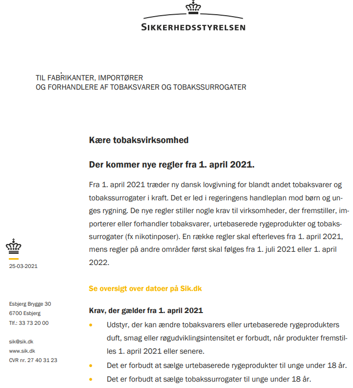 NielsThem's tweet photo. @mortenoer @Hjerteforening @Heunicke Det er helt slut med smag fra 1. april 2021 ifølge
@sik_dk
#PlanModTobak https://t.co/rFuQRy8UmL