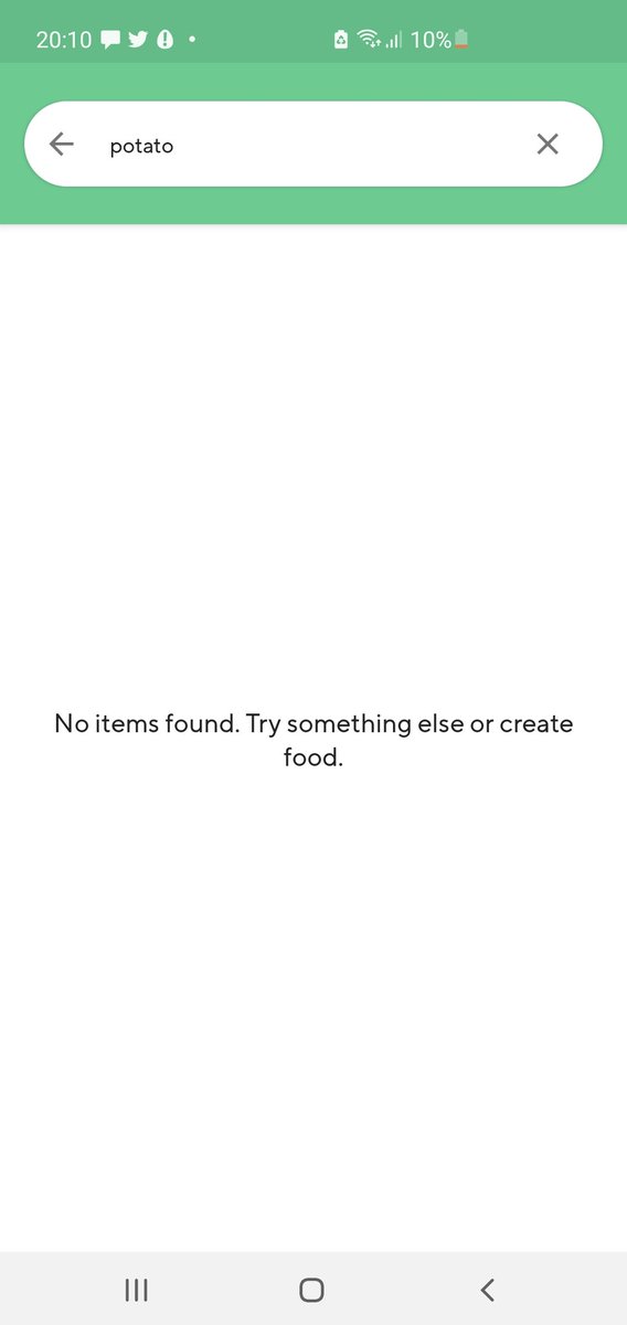 DeathProofMog's tweet photo. @Lifesum when trying to add foods to my food diary it's coming up like this for whatever I search. Is this an issue? Or is it just my app? https://t.co/k6NKkyG853