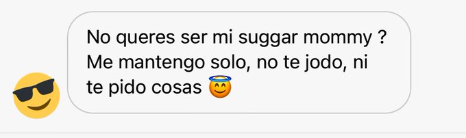 Uds pueden creen que me piden que sea una sugar mommy? Me halagan o me insultan? ??? https://t.co/VI