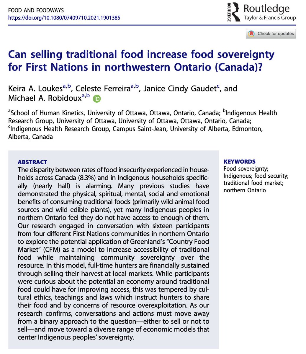 IHRGUofO's tweet photo. Happy to share IHRG’s recent publication on the potential application of Greenland’s “Country Food Market” (CFM) as a model to increase accessibility of traditional food while maintaining community sovereignty over the local food system. Great work team!

Message us for a copy. https://t.co/AqnMNxe9Bk