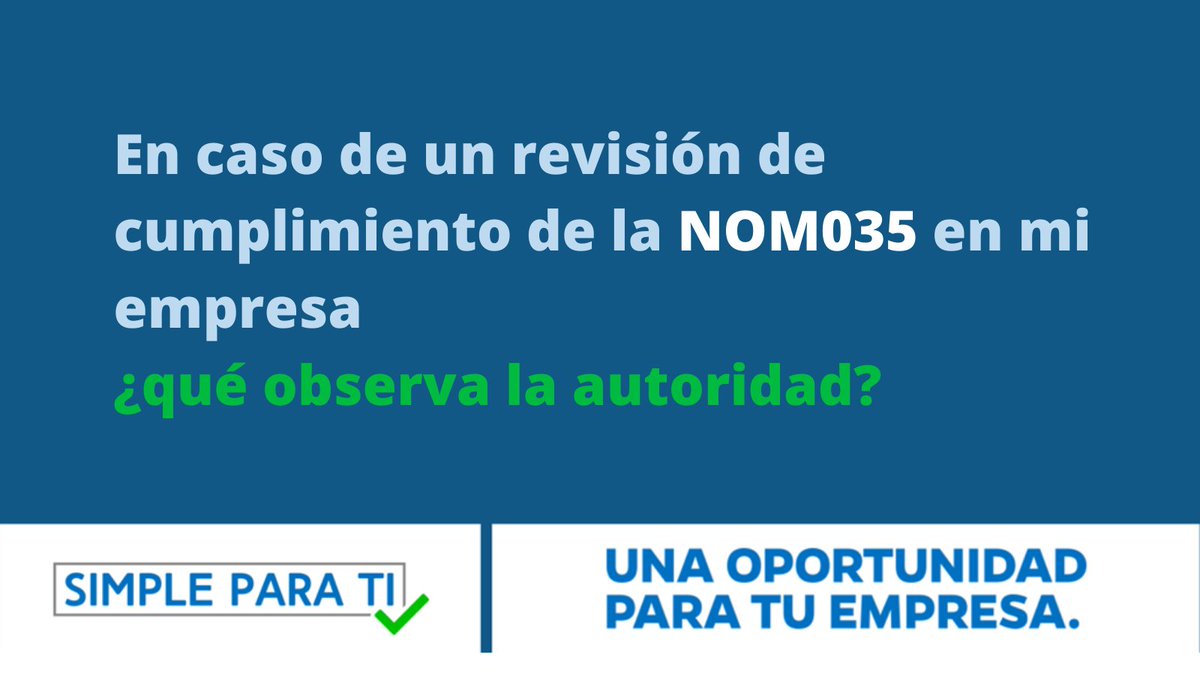 SimpleParaTi_MX's tweet photo. #NOM035
En caso de una revisión ¿Qué observa la autoridad?
Conoce la respuesta en https://t.co/x0FsVQgvd0 con del Dr. Jesús Felipe Uribe Prado, quien nos habló sobre la NOM-035 en el webinar pasado de #SimpleParaTi
Suscríbete a nuestro canal de #YouTube para más contenido https://t.co/5ojewOYueR