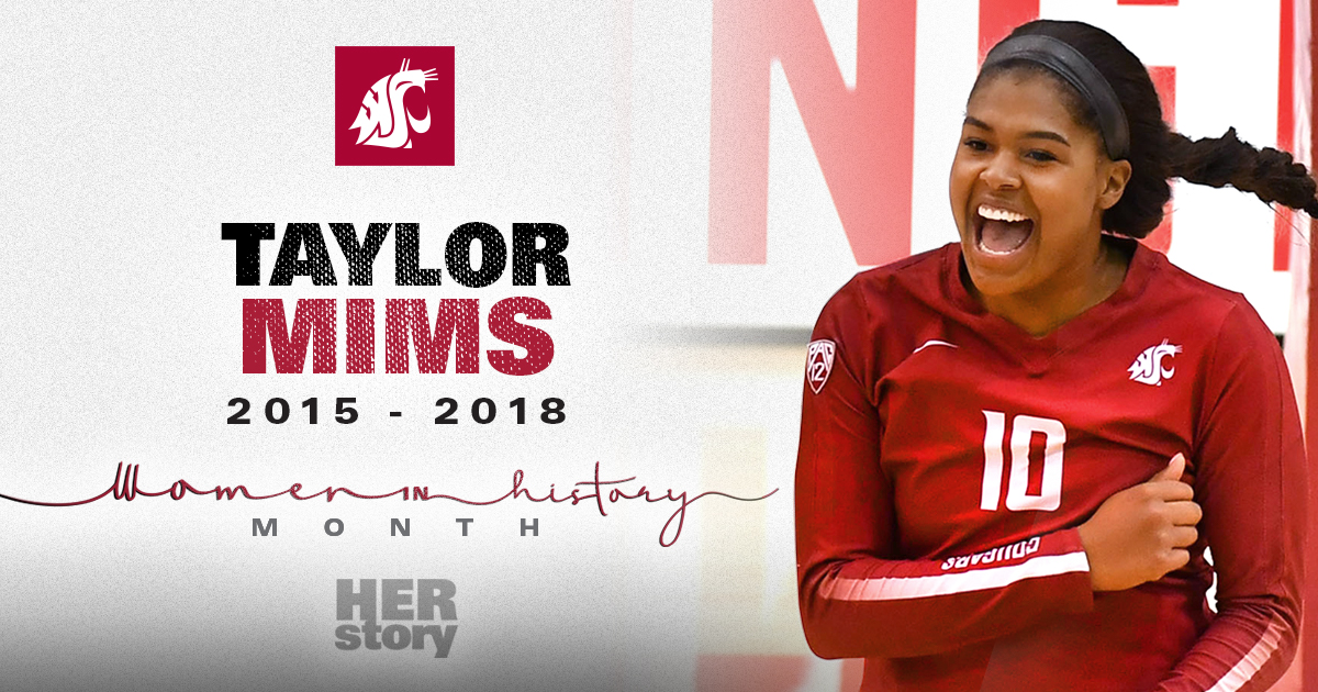 WSUCougars's tweet photo. In honor of #WomensHistoryMonth we recognize @WSUCougarVB's Taylor Mims!
 
🏐 Two-time All-America selection
🏐 Two-time All-Pac-12 First Team selection
🏐 Left WSU in career Top 10 in numerous categories.
 
#GoCougs | #CougHERstory https://t.co/HttfPQRrrO
