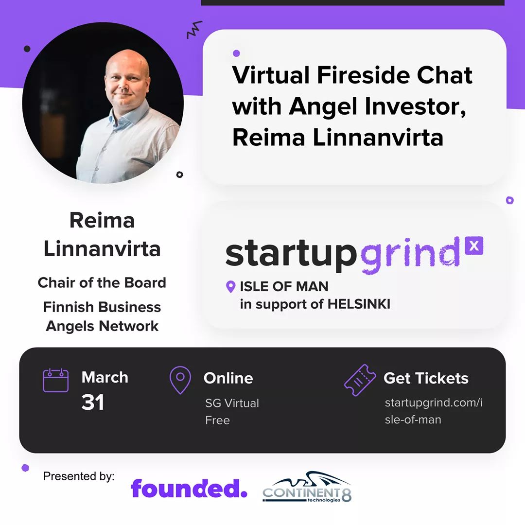 We’re leading into <a href="/StartupGrind/">Startup Grind</a> #funding month, all through April, w/a co-promoted #event from our friends in Helsinki. Join Reima Linnanvirta, Chair of the <a href="/FiBANorg/">FiBAN</a>, on how Angel #investing works + how you can attract an Angel investor. Register via: startupgrind.com/events/details…