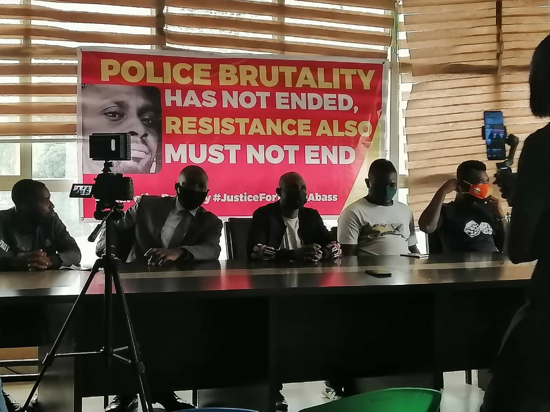 TIBmovement's tweet photo. Today's press Conference by @TIBmovement @RevolutionNowNg &amp; @nbaradical demanding #JusticeForTundeAbass . The demands also includes the immediate resignation of the @PoliceNG CP Odumosu &amp; the dismissal of the DPOs &amp; other Officers involved in the dehumanization of @TUNDEAbass10 . https://t.co/bPnBJRzIpL