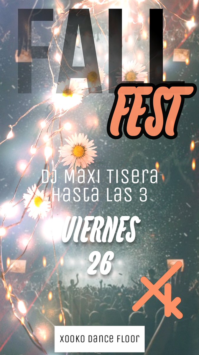 Recibimos el otoño con todo 🔥💣
- CON PULSERAS - 
DJ Maxi Tisera 🎶

HASTA LAS 3 🕒
Rt x Tequila