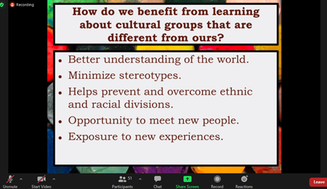 MAAdultEd's tweet photo. Awesome session and discussion on cultural sensitivity in #AdultEdu and #ESOL classrooms at the MCAE #NETWORK2021 conference. https://t.co/G5F4cm8zgc https://t.co/kEcJVb4y5w