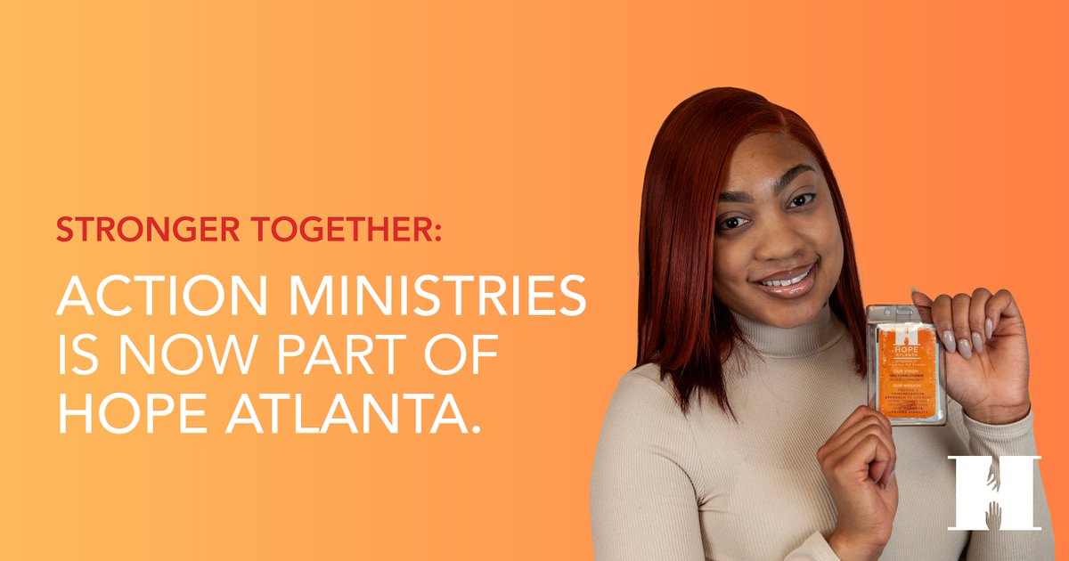 We’ve officially joined @HOPEatlORG! While we’re now operating under the HOPE Atlanta name, our programs will continue as we build a bold and comprehensive solution to homelessness and hunger. hopeatlanta.org/stronger-toget…