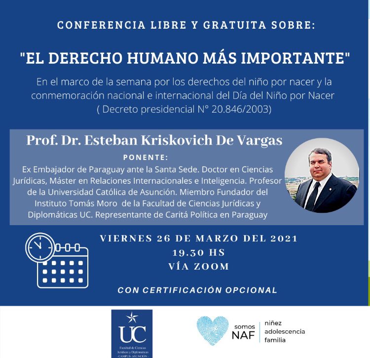 Consultorio_UC's tweet photo. *EL DERECHO HUMANO MAS IMPORTANTE*

💻 *Link de acceso a la conferencia* 
Vínculo a la videollamada: https://t.co/reBMQV3t8H https://t.co/CnFQpOHejx