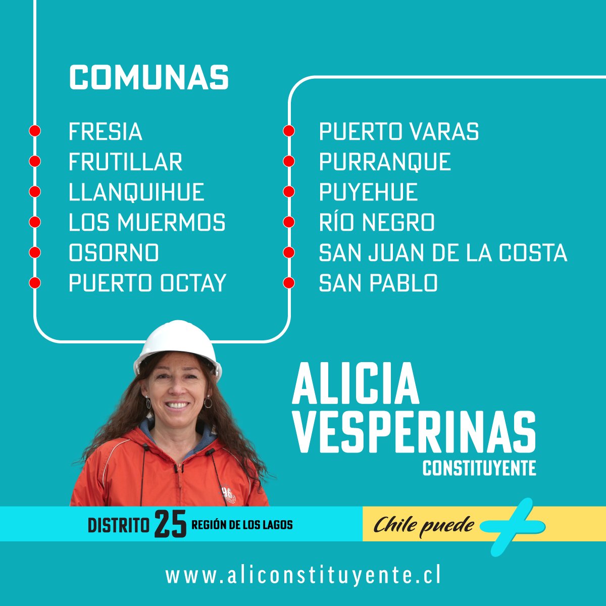 A ti que vives en el #Distrito25, te quiero representar como #Constituyente. Entra a mi página aliconstituyente.cl y comencemos a trabajar por Chile. #ChilePuedeMás

#Constituyente #Osorno #PuertoVaras #Purranque #RioNegro #SanPablo #Frutillar #Puyehue #D25 #Distrito25