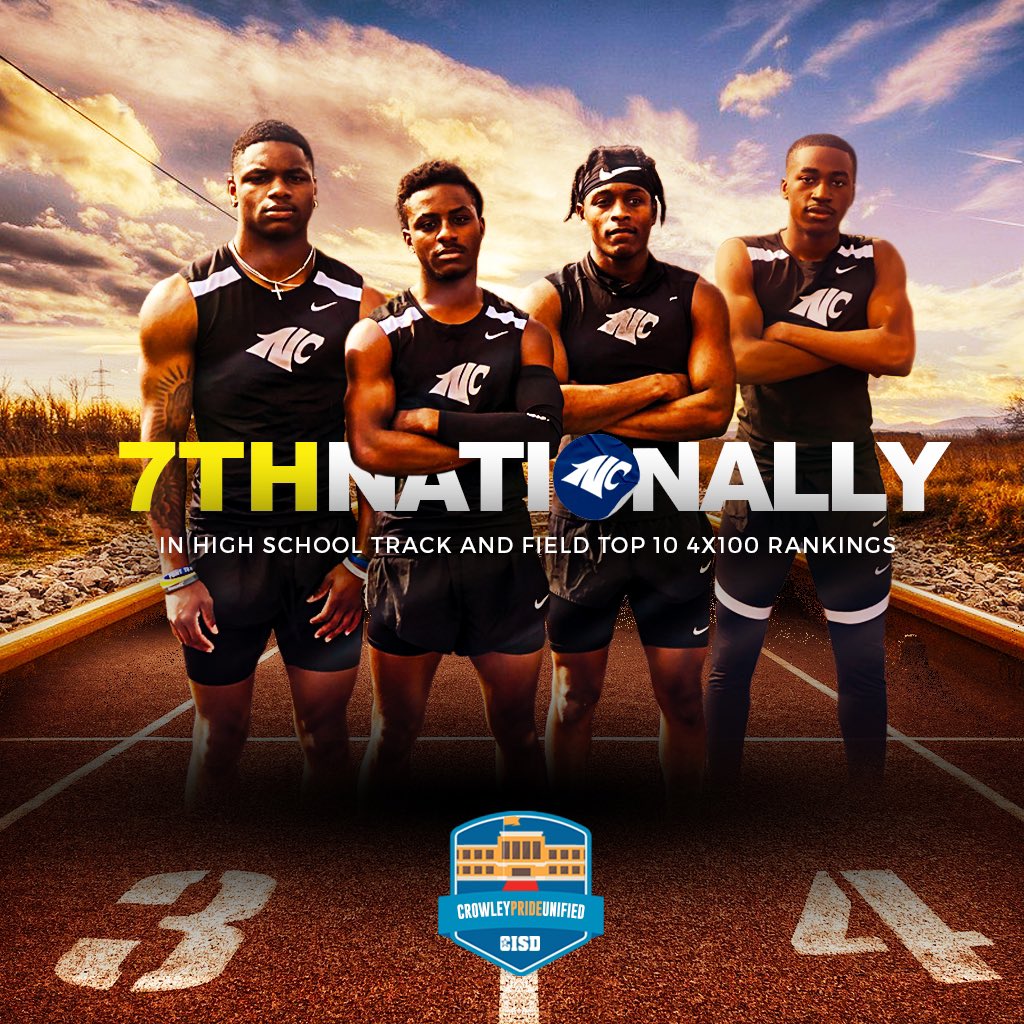 Crowley ISD (@crowleyisd) on Twitter photo The <a href="/NorthCrowleyHS/">North Crowley HS</a> boys 4x100 relay of Nick Oliver, Emannuel Ekong, Gabriel Lane and Joe Redick currently ranks No. 7 in the nation with a blistering time of 41.56 seconds. The quartet also ranks fourth overall in the state of Texas. #CrowleyPrideUnified The <a href="/NorthCrowleyHS/">North Crowley HS</a> boys 4x100 relay of Nick Oliver, Emannuel Ekong, Gabriel Lane and Joe Redick currently ranks No. 7 in the nation with a blistering time of 41.56 seconds. The quartet also ranks fourth overall in the state of Texas. #CrowleyPrideUnified