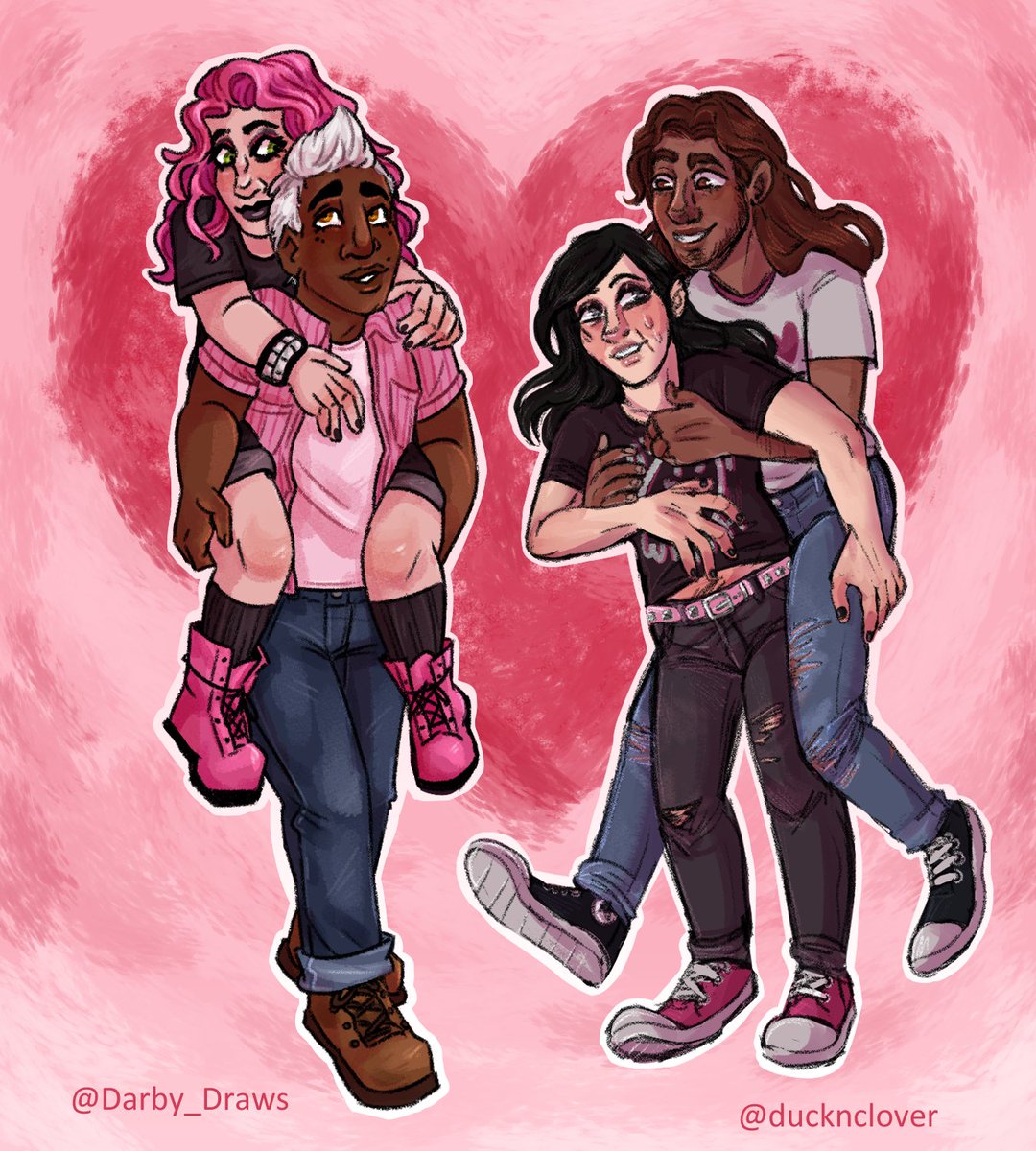 ducknclover's tweet photo. Hiya!! my name is Dee and i love making sappy LGBT art! i develop and ship alot of ocs with my partner, i love our lil guys so much, ask me about em!!! 💕

i also have commissions open if you are interested! https://t.co/oO7pViV1p7 🌺 https://t.co/LUIfq3ZV22