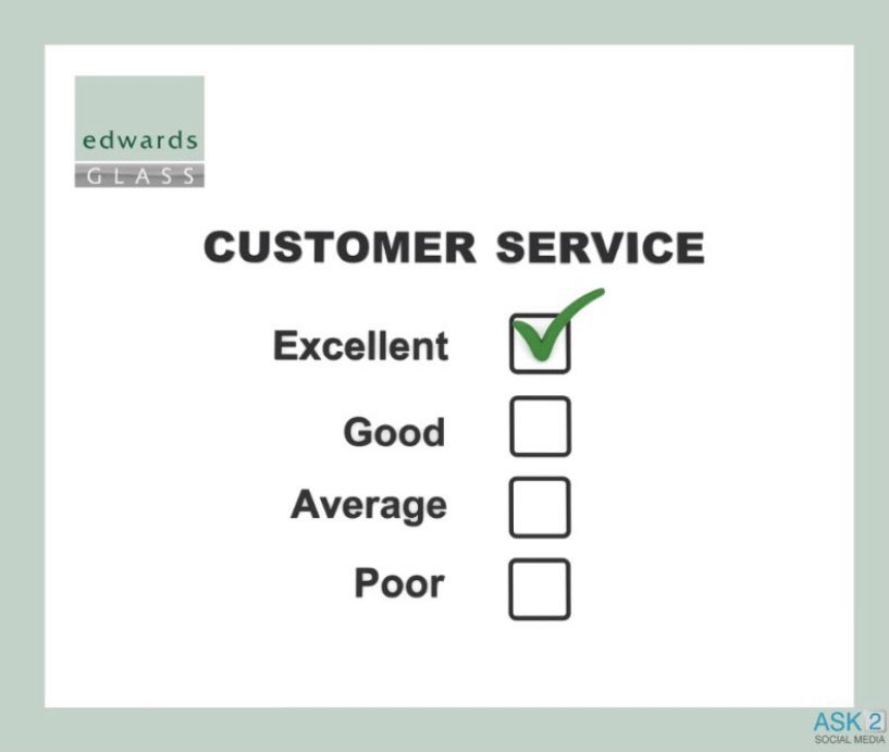 J Edwards Glass has been serving the West Midlands since 1920 and some years on our excellent customer service still remains an integral part of our business. 
01902 296505  jedwardsglass.co.uk

#EdwardsGlass #CustomerServiceMatters #CustomerServiceDoneRight #CustomerService