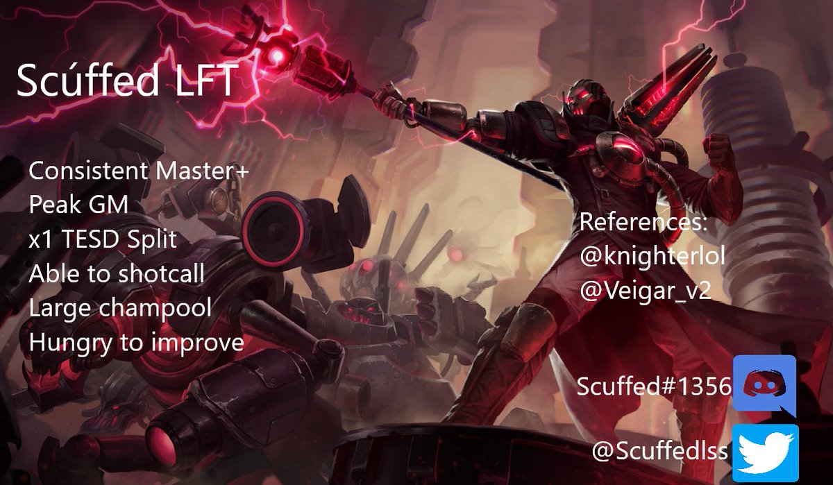 Going LFT for the upcoming split

after a lacklustre performance in the TESD i am more hungry to prove myself than ever and i reckon the micro-mechanics i learned on the chinese/korean servers will pay off immensely with a bit more improvement

DMs are always open

likes + RT =❤️