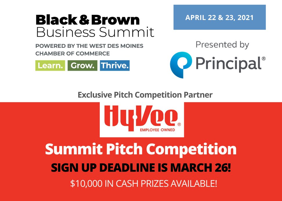 MidAm_EnergyCo's tweet photo. We are a supporting sponsor of the Black &amp; Brown Business Summit taking place April 22 &amp; 23 at @AtheneUSA (and virtually) in #DSMUSA. Tomorrow is the application deadline for the pitch competition taking place on the 22nd! Apply ➡️ https://t.co/fX9obSNdgW #BBBSummit21 #IA4DEI https://t.co/ANDcFjZXBj