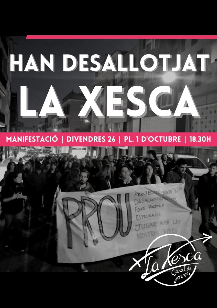 Avui, quan anàvem a fer assemblea ens hem trobat que han desallotjat il·legalment ‼️

Aquest matí, l'empresa propietària ha forçat la porta, ha posat alarmes i ha canviat el pany. L'assemblea estem tristes i molt enrabiades, però sabem que estem defensant allò que és correcte💪