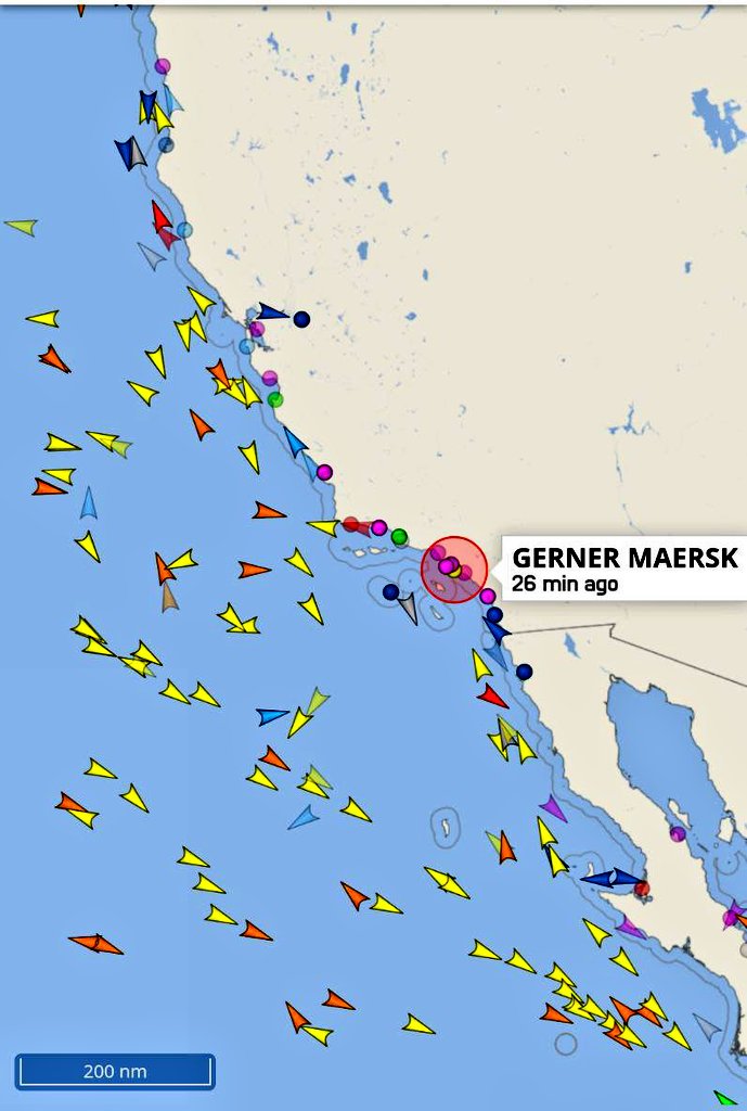 newaregames's tweet photo. Just to give our friends and followers, our cargo ship, the Garner Maersk, has not been delayed by the boat lodged in the Suez Canal.  She's safely in port off the coast of California, so our stock will be replenished soon! https://t.co/kMbl9Q60Xy