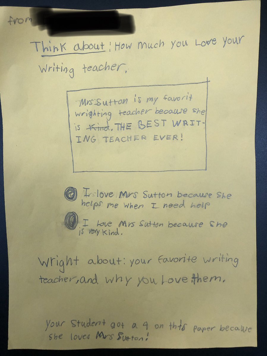mrs_rsutton's tweet photo. When your student uses boxes and bullets to write you a sweet note! 😂❤️ https://t.co/xZHL0tuFak