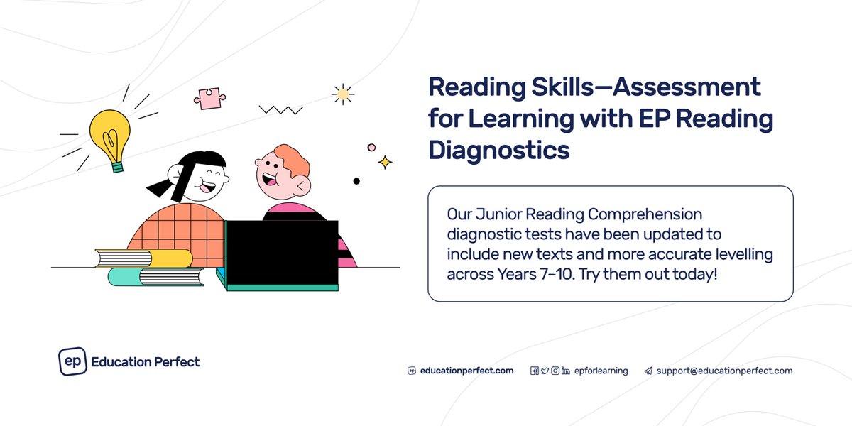 EPjbowens's tweet photo. Develop reading skills with personalised learning pathways: 

#educationperfect #literacy #literacymatters https://t.co/efZiq276gV