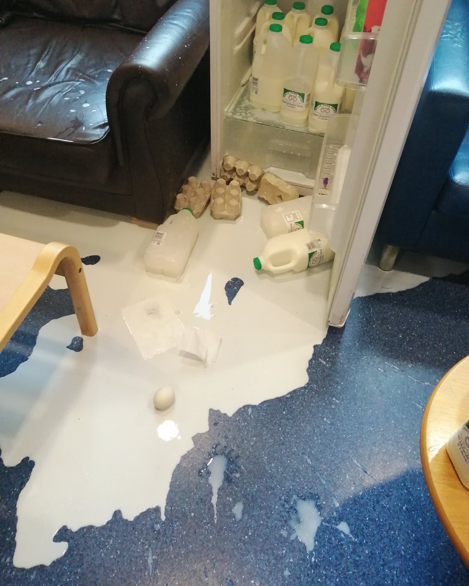 Perfect end to the night shift 😕 and it's not even pancake day... Get the mop!