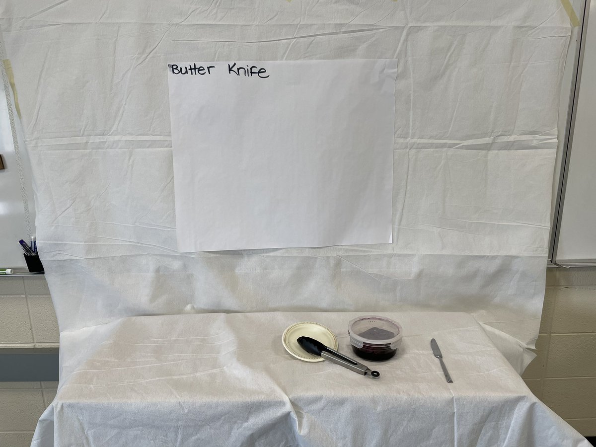 mlkneeshaw's tweet photo. in Forensics 7/8, we’ve been learning about blood spatter! We learned how fake blood drops can change with gravity and how patterns can change with different forces applied to a fake blood source. So messy but so fun! @WGMurdoch #RVSed https://t.co/R4EksFSsk7