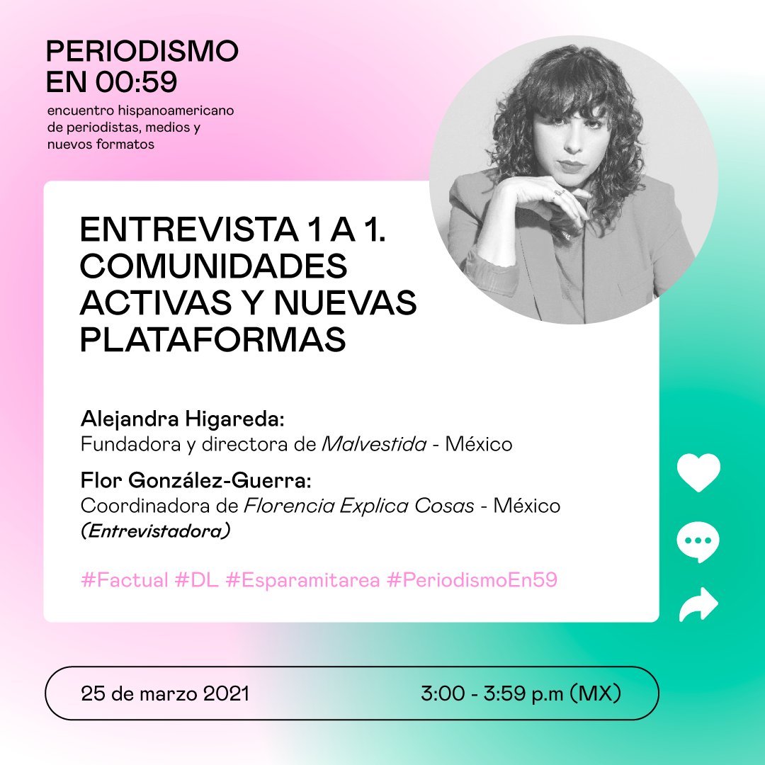 Factual_MX's tweet photo. A unos minutos de empezar nuestra 2da #Entrevista1a1 con @FlorExplica y @alehigareda  de @malvestida 

Recuerda que si no alcanzaste a inscribirte puedes seguir la transmisión #EnVivo desde nuestro Youtube. https://t.co/oMRkTDe2L3