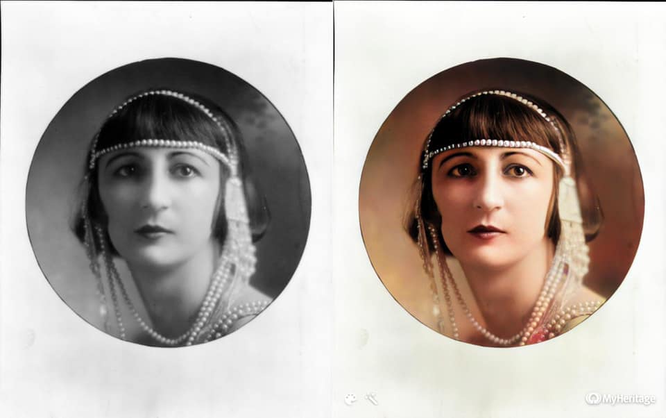 qathetMuseum's tweet photo. For our #ThrowbackThursday were sharing a colourized portrait of Frieda Shaw, created from the original. Frieda was a ballerina with an illustrious career who became a dance instructor in Powell River from 1933-1948. #PRHistory #HistoryInColour #MyHeritageApp https://t.co/juzQqJlreR