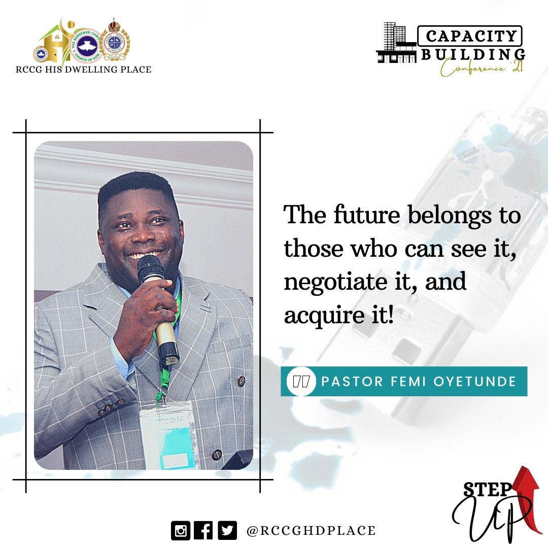 rccghdplace's tweet photo. The future belongs to those who can see it, negotiate it, and acquire it!
~ Pastor Femi Oyetunde
#TechCapacity #Day1 #CBC2021
#StepUp #HDPCBC2021 #CAPACITYBUILDINGCONFERENCE
#HDPTradeFair #RCCGHDPLACE https://t.co/ijfu24Sr1w
