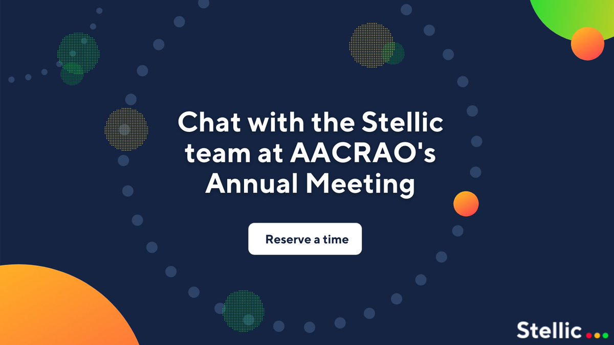Calling all #AACRAO2021 attendees! Find a time to connect with the Stellic team to learn how your institution can empower students with modern tools to proactively build and track their degree plans: hubs.la/H0JXCvK0