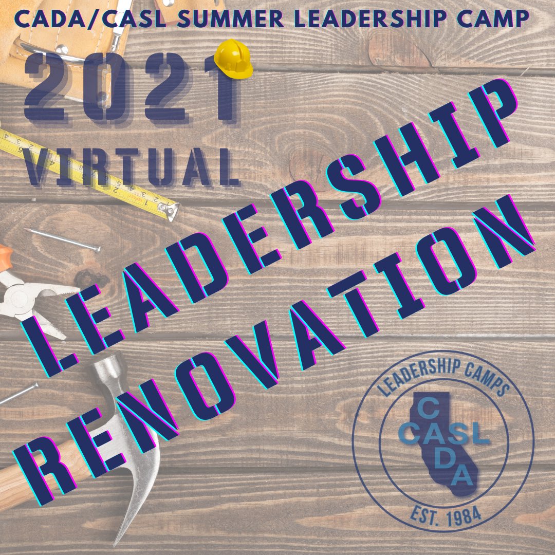 CADA Camps ready to launch the LEADERSHIP RENOVATION this summer: July 12-16! A week of planning and designing to re-launch our activities &amp; leadership programs this fall. Registration now open at cada1.org/leadershipcamps #cadacamps