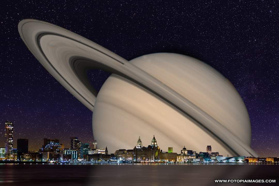 JamesMGeary's tweet photo. If Saturn replaced the Moon. Can you imagine a night sky like this? https://t.co/oQbX95f6pK