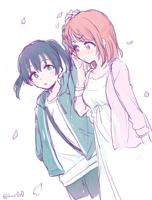 桜が咲いてたのでゆうぽむを描く 