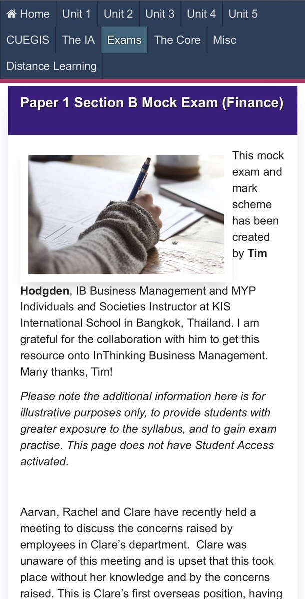PaulHoang88's tweet photo. A third mock exam and comprehensive mark scheme has been added to @InThinker #IBBusinessManagement https://t.co/c5rxwIj3eS to support students preparing for the #MultiMarketing case study exam on 30th April. https://t.co/y2f6RwO73h