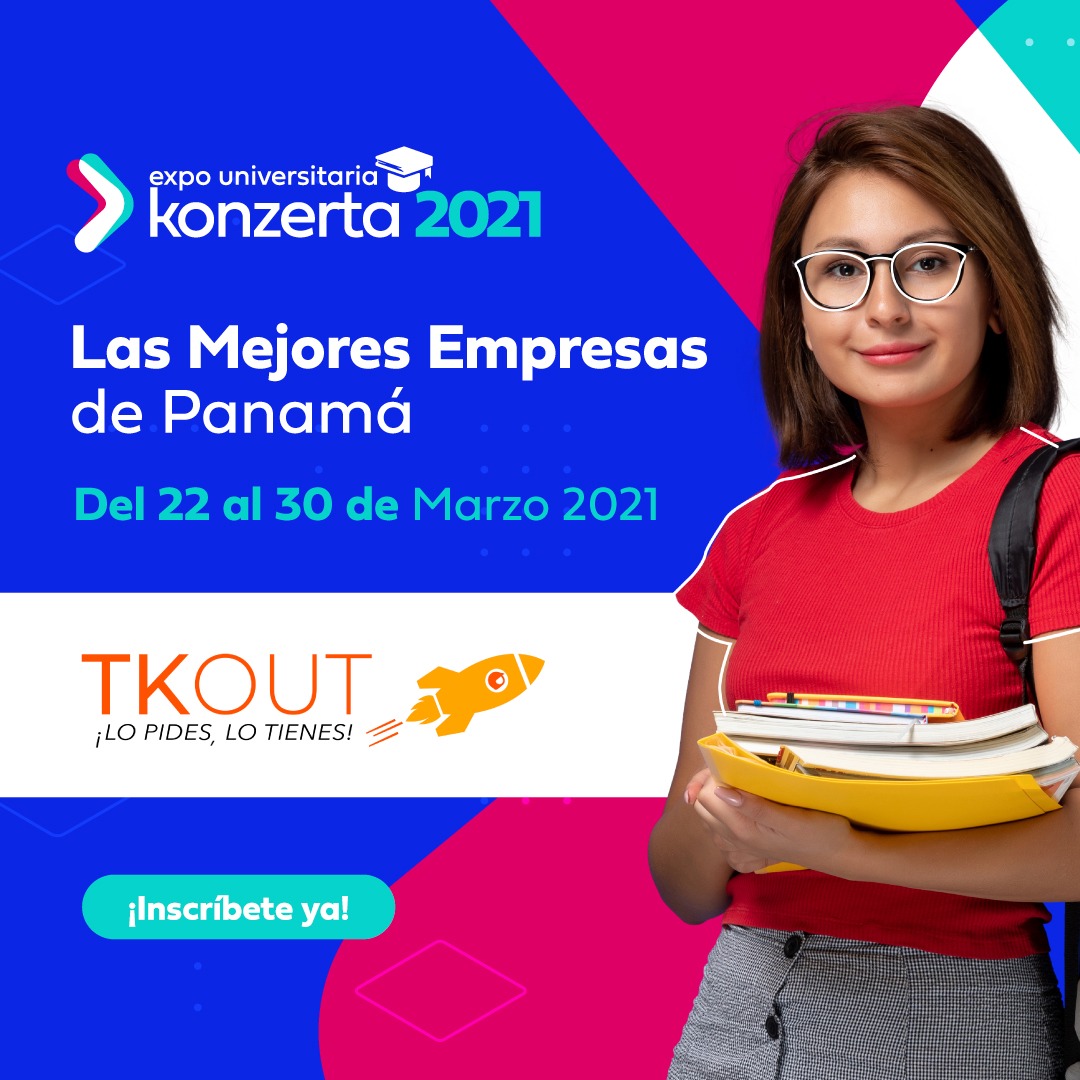 TKOUT es la app de delivery panameña y es aliada de la #ExpoUniversitariaKonzerta

¡Lo quieres lo tienes! 

Una app 100% centroamericana donde podrás hacer pedidos online de tus platos favoritos en tus restaurantes preferidos de manera simple y sencilla
