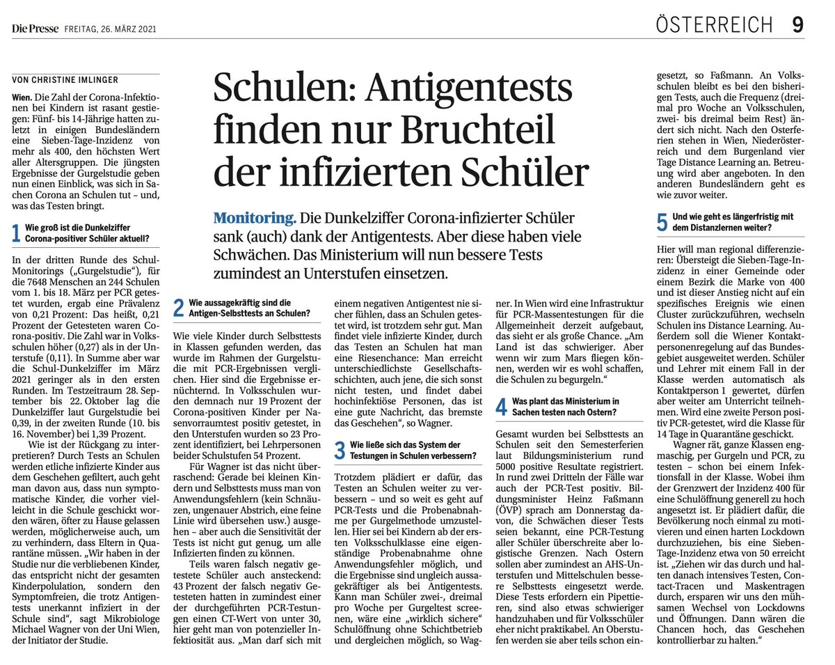 Antigentests finden nur Bruchteil der infizierten Schüler diepresse.com/5957017/antige…