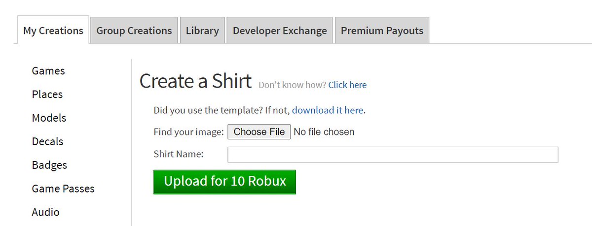 roblox how to create t shirts