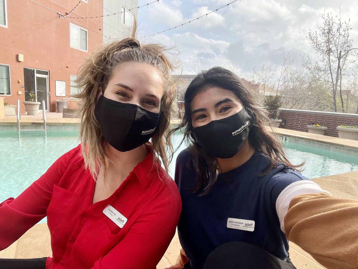 We love our new VOG masks! Come by the leasing office to get yours! *while supplies last