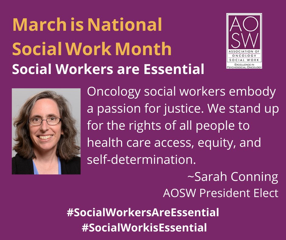 Thanks to all oncology social workers for all that you do! 

#SocialWorkersAreEssential #SocialWorkIsEssential #oncology