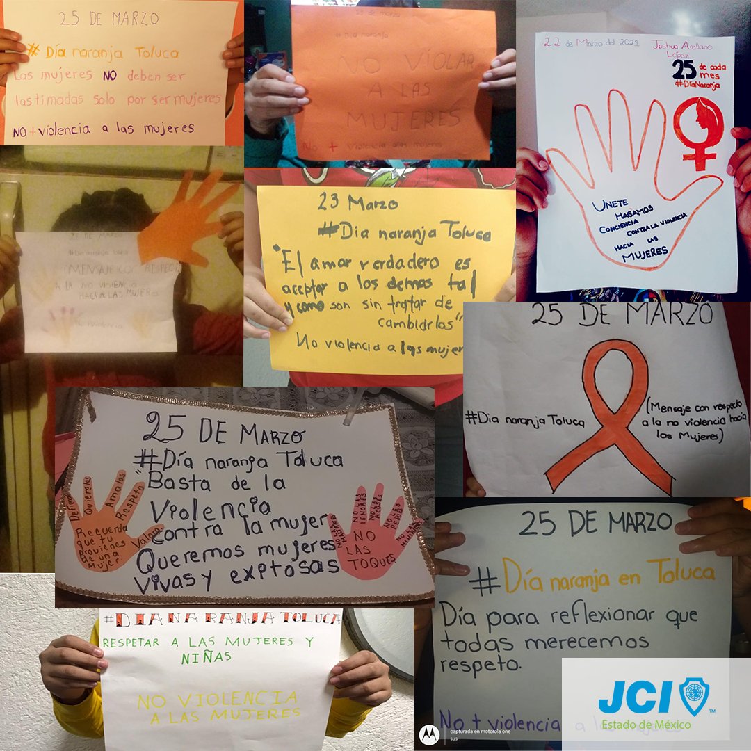 JCIEdoMexico's tweet photo. Las niñas y los niños de la primaria "Profr. Rafael Ramírez" aportaron sus ideas y compromisos para este #DíaNaranjaToluca. Una fecha que conmemora y compromete a la suma de esfuerzos para frenar la violencia contra mujeres y niñas, instaurada a iniciativa de la #JCIEdoMéx. https://t.co/ZYwleGt1TV